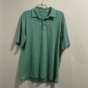 Men's Walter Hagen Golf Polo Shirt Blue Green Striped Sz M